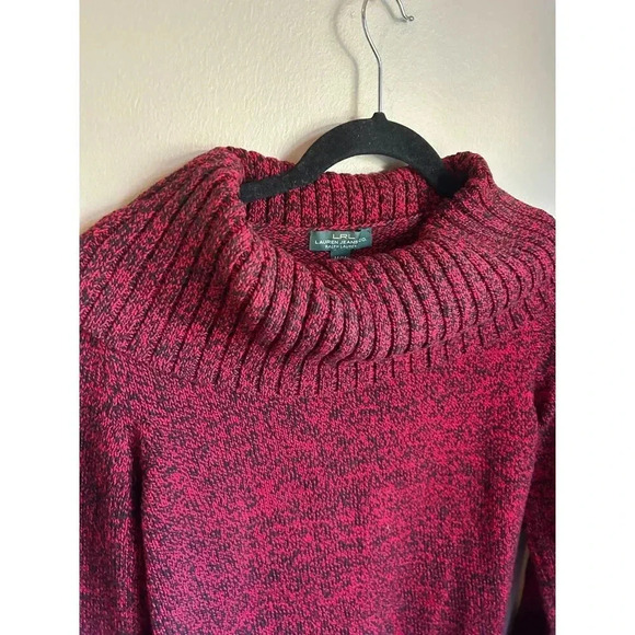 Ralph Lauren Pink and Black Speckled Cowl Neck Sweater, Size M - Picture 4 of 4